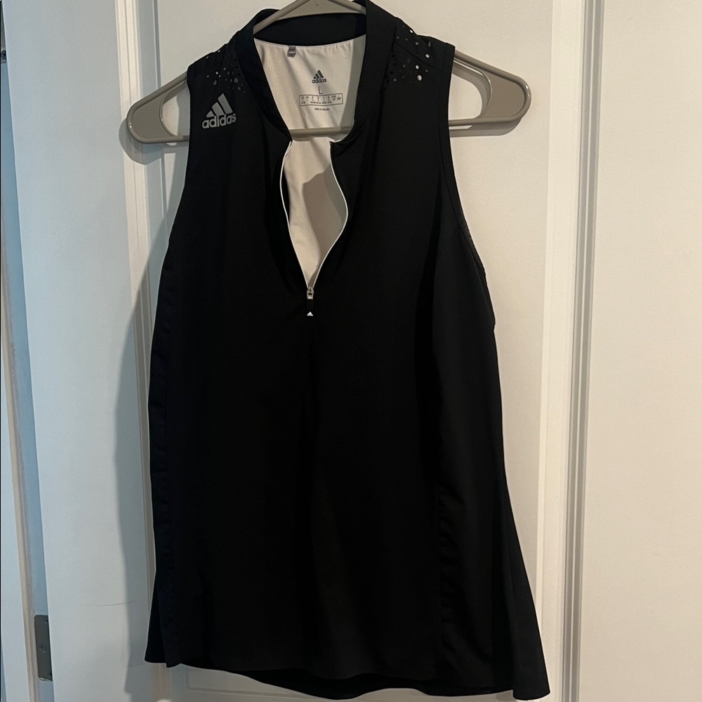 Adidas Golf Women's Black 1/4 Zip-Up Tank Top